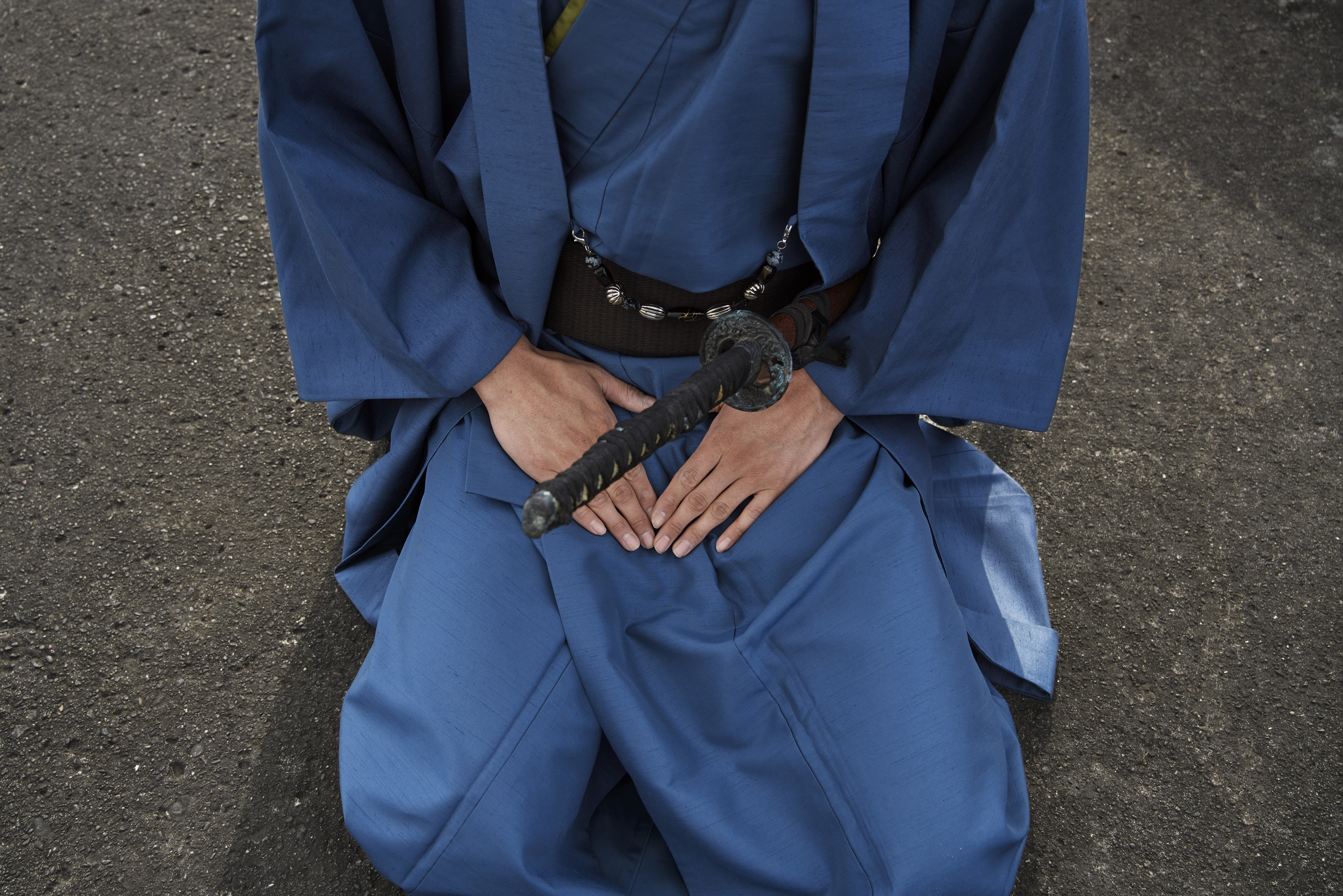 Samurai with Sword Outdoors
